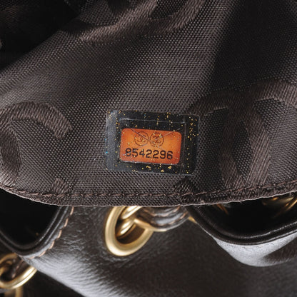 Chanel Calfskin CC Drawstring Bucket Bag Brown 8 of 8