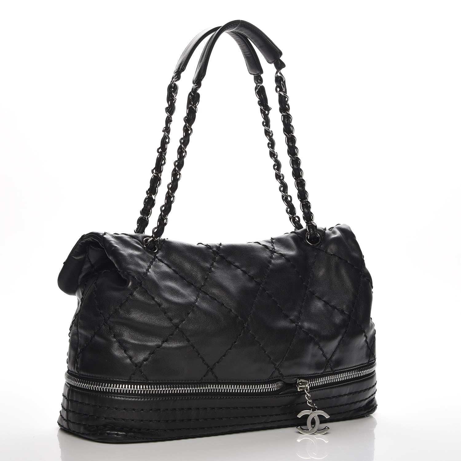 Chanel Calfskin Stitched Large Expandable Flap Black 3 of 7