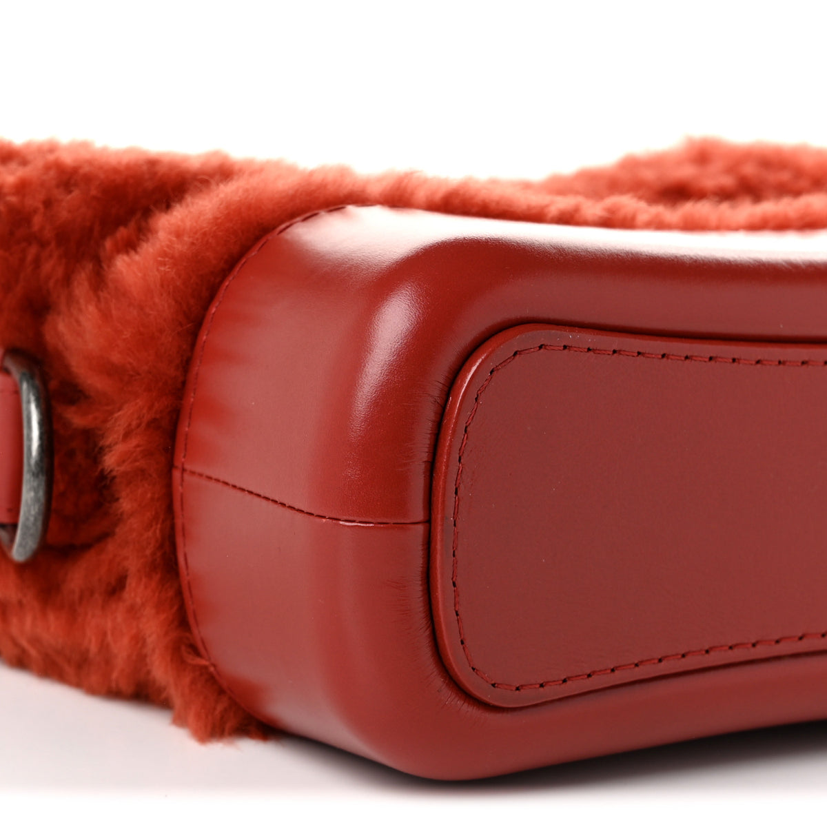 Chanel Shearling Small Gabrielle Hobo Red 9 of 10