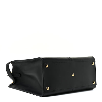 Fendi Vitello Seta Glazed Fabric FF 1974 Medium Peekaboo X-Lite Black Mogano Panna 4 of 13