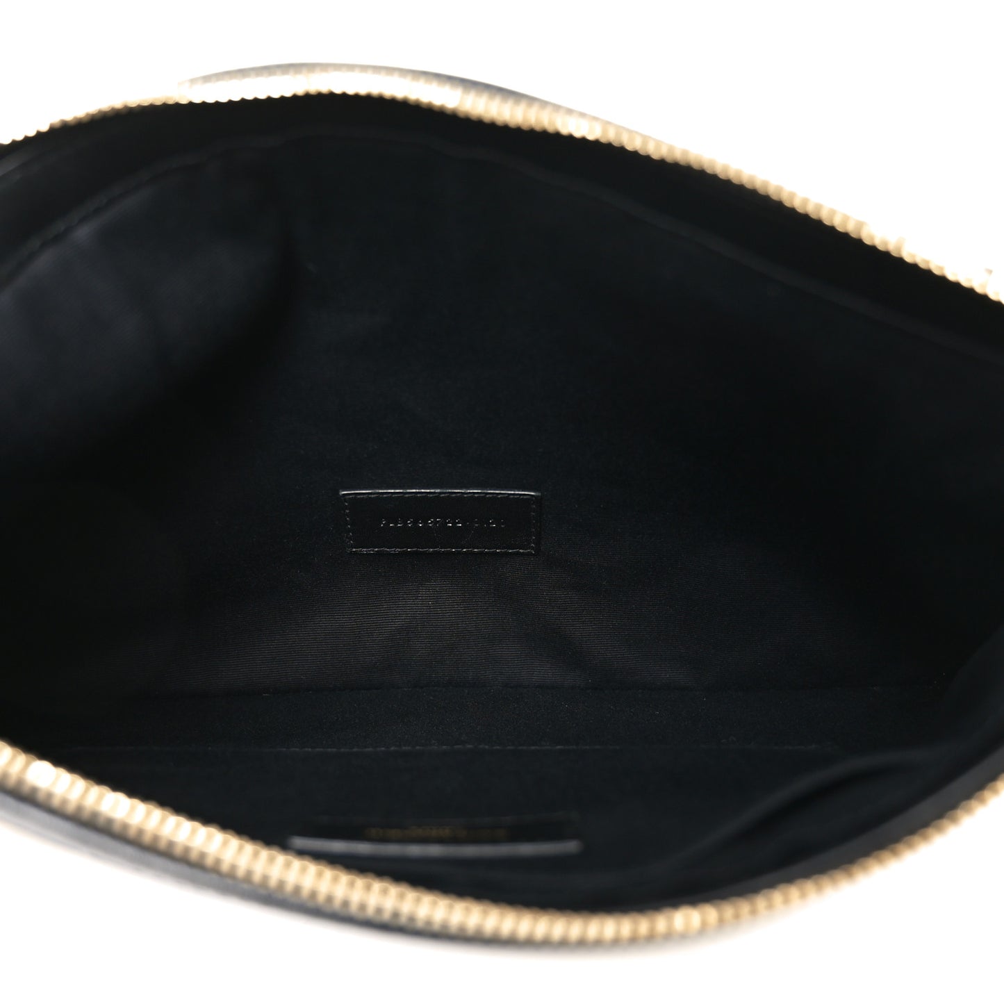 Canvas Leopard Print Rive Gauche Zipped Pouch Natural Black