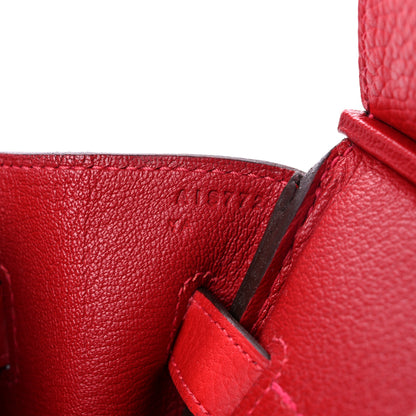 Hermes Togo Horseshoe Birkin 35 Rouge Casaque 7 of 15