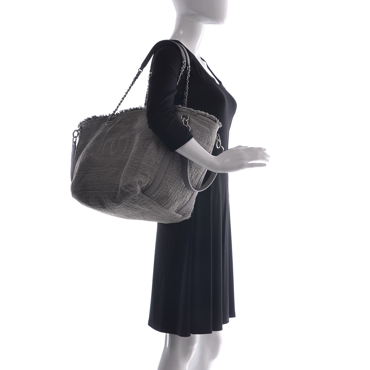 Canvas Small Double Face Shopping Tote Grey