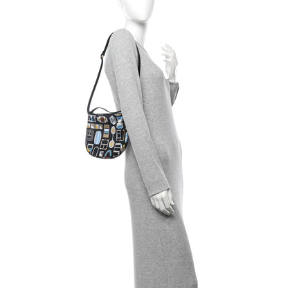 Hermes Silk Sursoie To Go Pouch Bleu Marine Craie Black 2 of 12