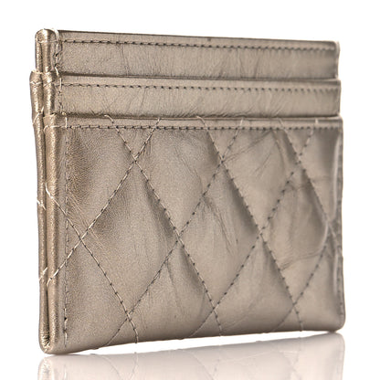 Chanel Metallic Aged Calfskin Quilted Reissue Card Holder Gold 3 of 8
