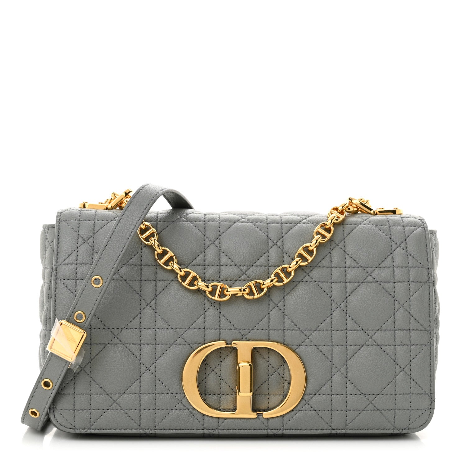 Christian Dior Calfskin Cannage Medium Caro Bag Ethereal Grey 1 of 11