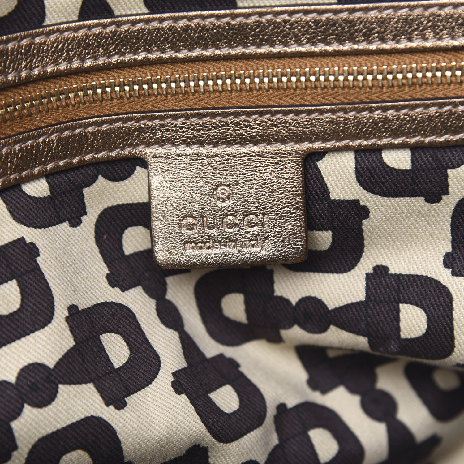 Gucci Monogram Large Jolicoeur Tote Gold 5 of 9
