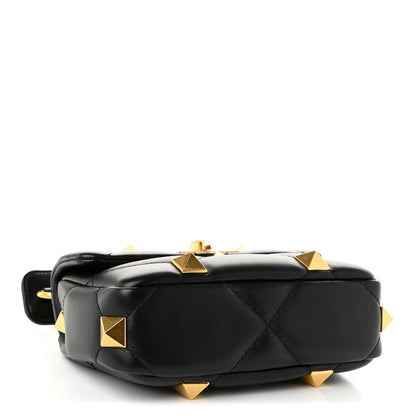 Valentino Garavani Nappa Small Roman Stud Shoulder Bag Black 4 of 9