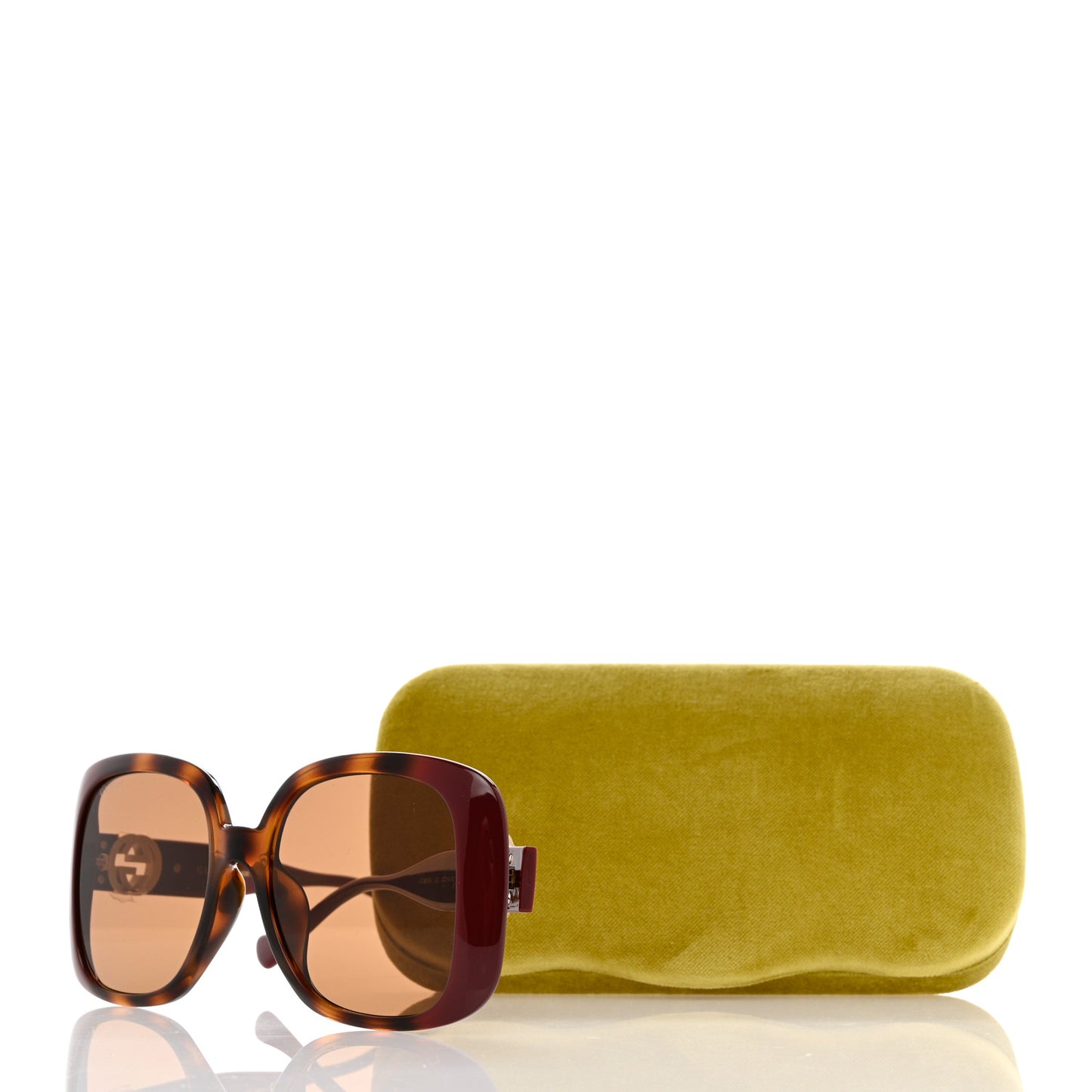 Acetate Square Frame Chain Sunglasses GG1029SA