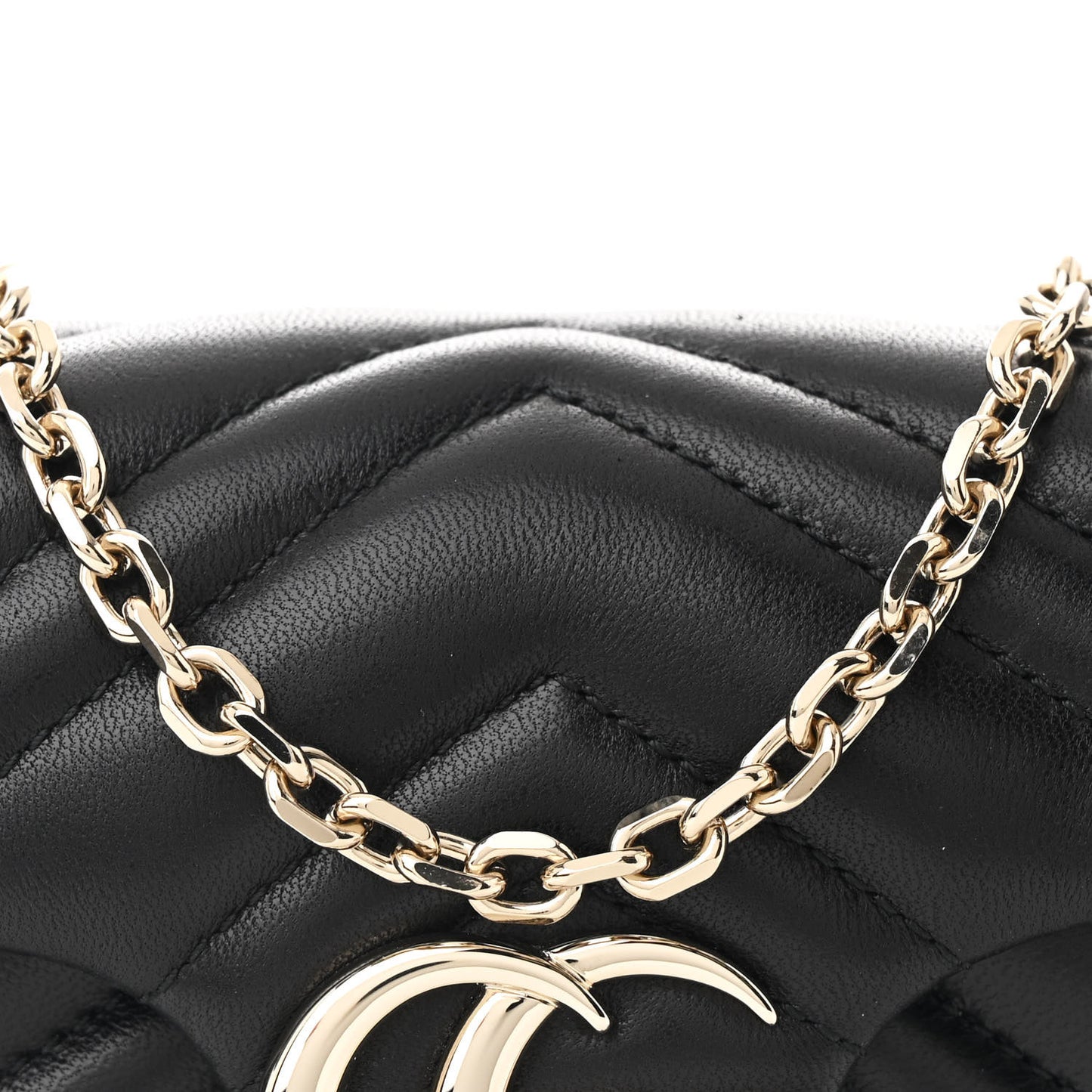 Lambskin Matelasse Mini GG Marmont Shoulder Bag Black