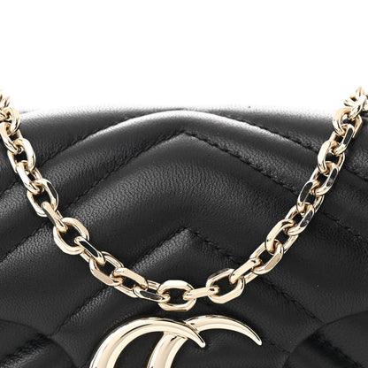 Gucci Lambskin Matelasse Mini GG Marmont Shoulder Bag Black 8 of 11