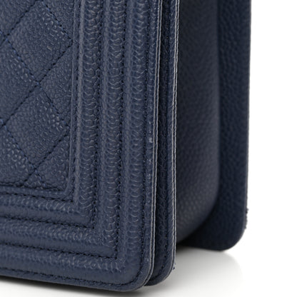 Chanel Caviar Quilted Medium Boy Flap Navy 11 of 15