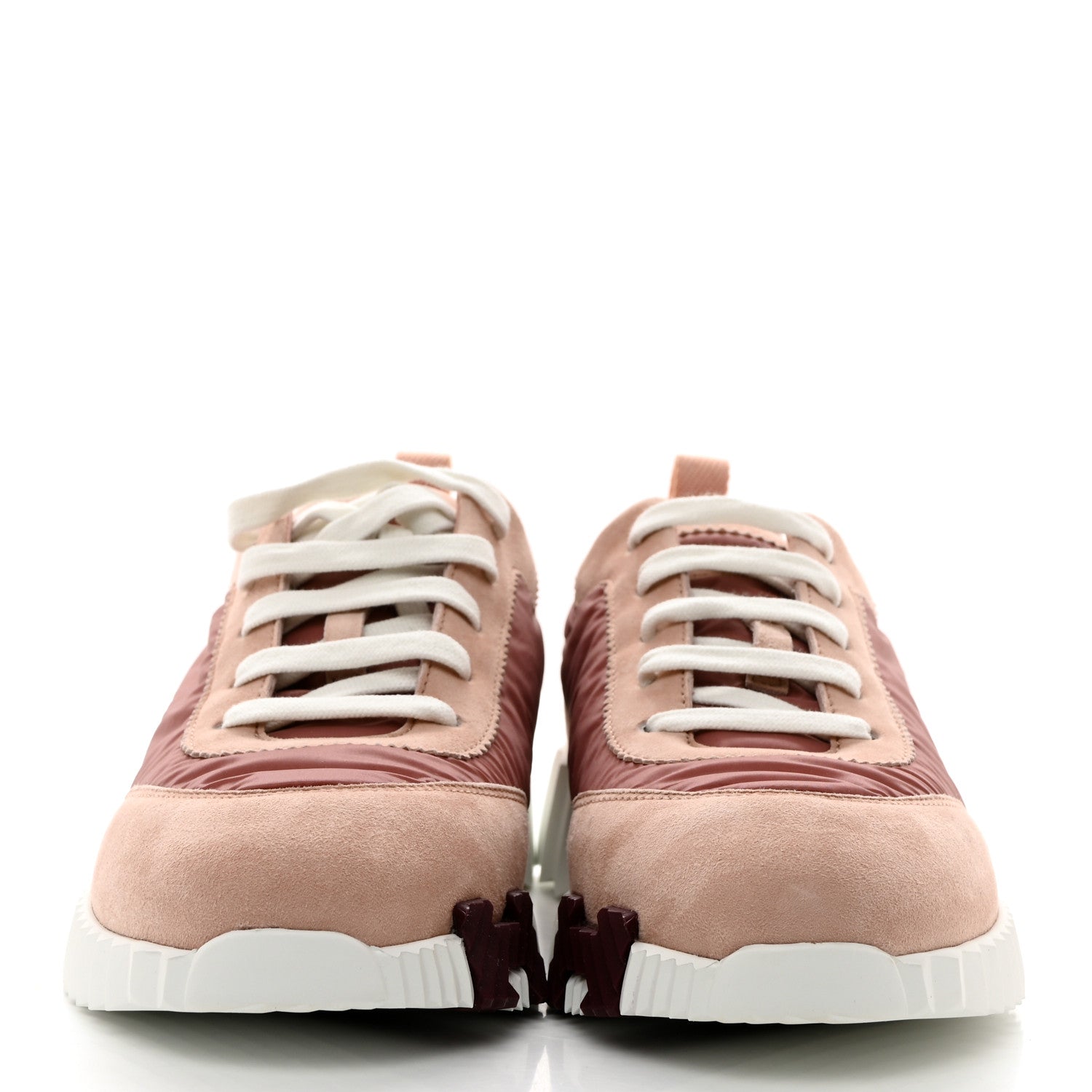 Hermes Parachute Fabric Suede Goatskin Bouncing Sneakers 38.5 Rose Rose Opaline 2 of 8