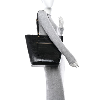 Mulberry Calfskin Crocodile Embossed Medium Maple Tote Black 2 of 9