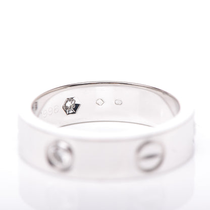 Cartier 18K White Gold 3 Diamond 5.5mm LOVE Ring 56 7.75 8 of 8