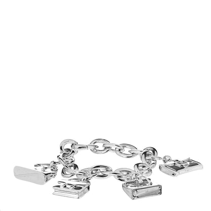 Hermes Sterling Silver Four Handbag Charm Bracelet 1 of 4