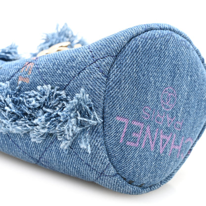 Chanel Denim Quilted Mood Mini Bucket With Chain Blue Multicolor 8 of 9