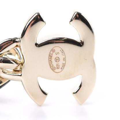Chanel Lambskin CC Turnlock Drop Earrings Gold Black 4 of 5