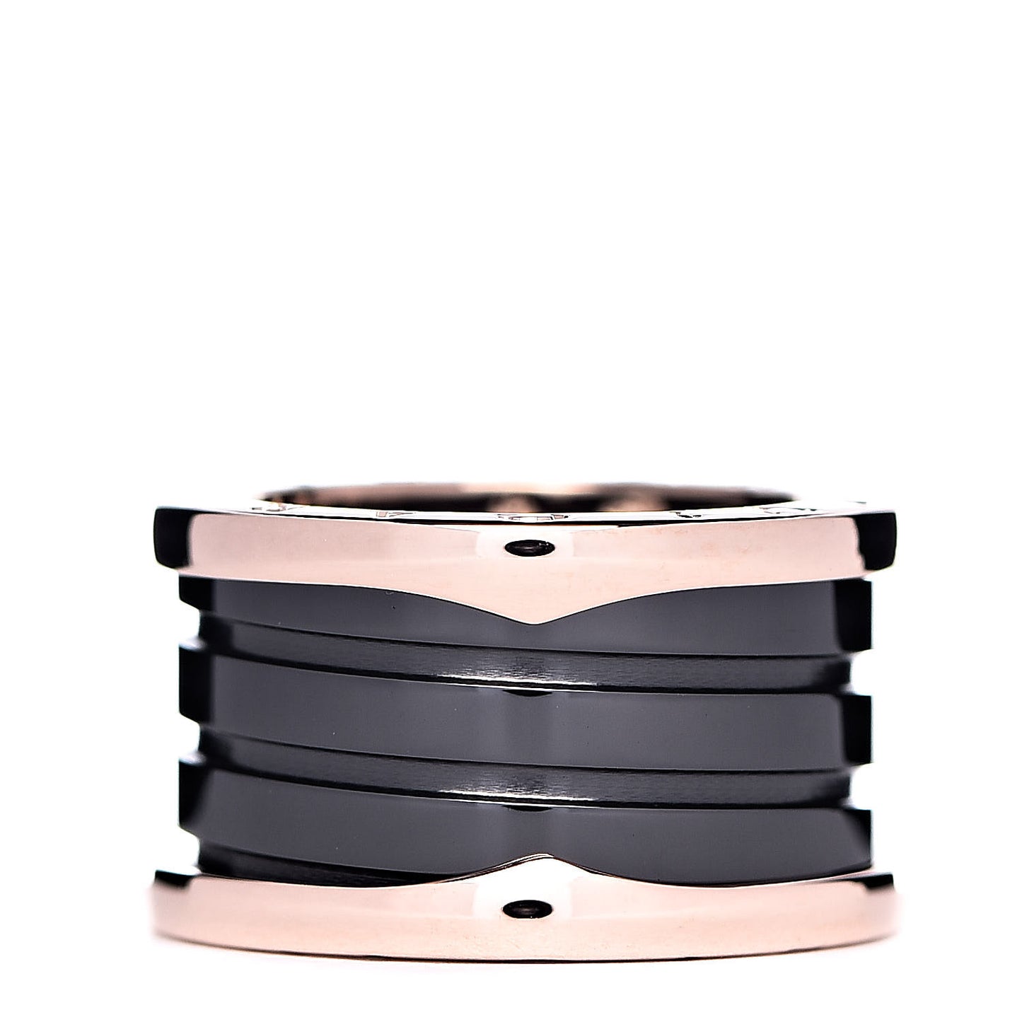 18K Rose Gold Black Ceramic B.Zero1 Four-Band Ring 49 4.75