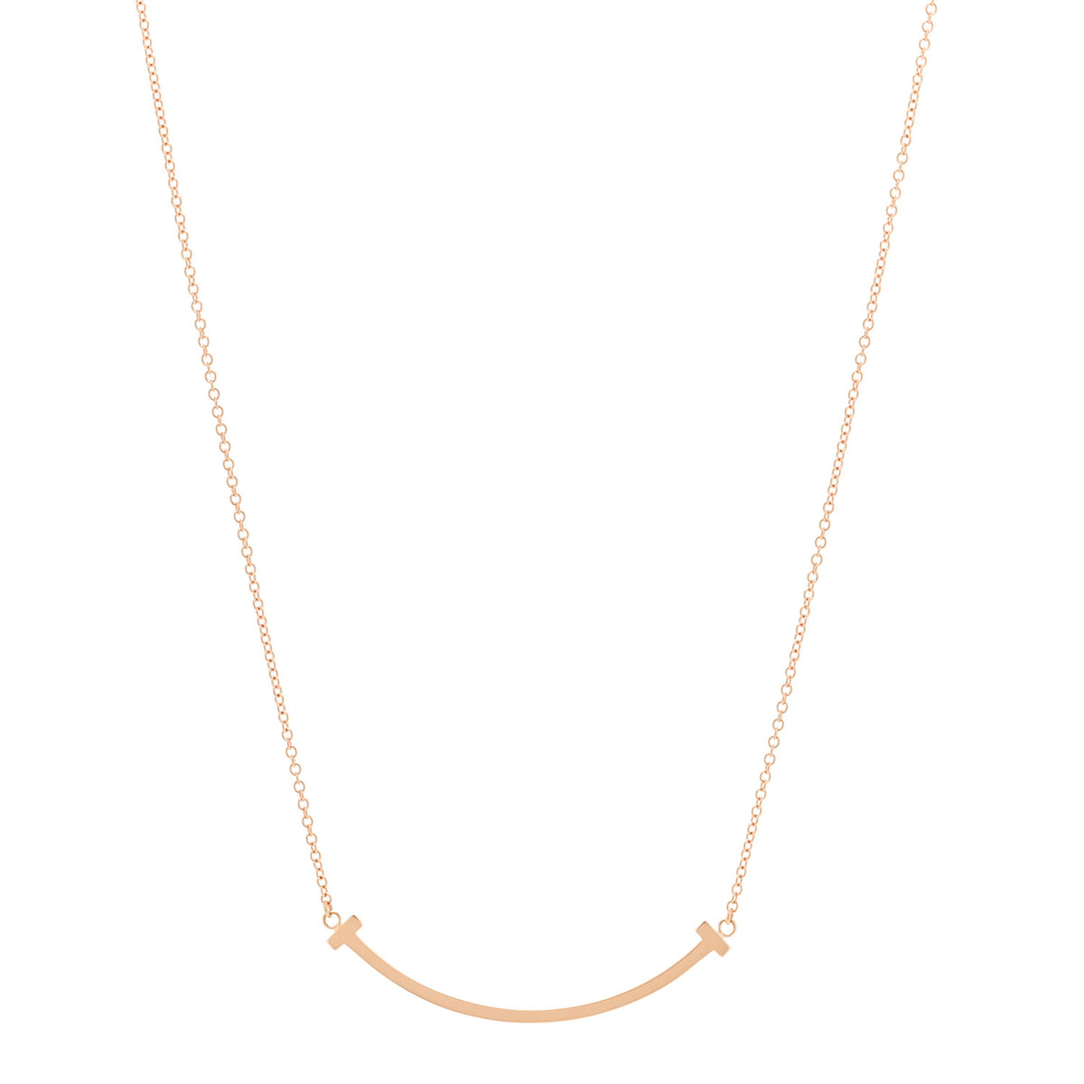 18K Rose Gold Small T Smile Pendant Necklace