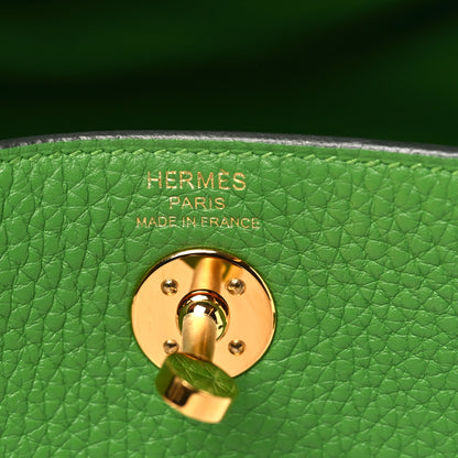 Hermes Taurillon Clemence Mini Lindy 20 Vert Yucca 6 of 10
