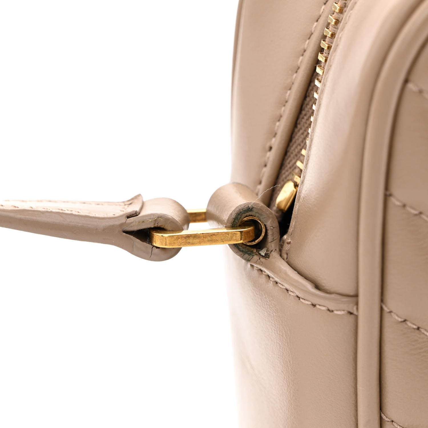 Saint Laurent Calfskin Matelasse Monogram Lou Camera Bag Dark Beige 14 of 16