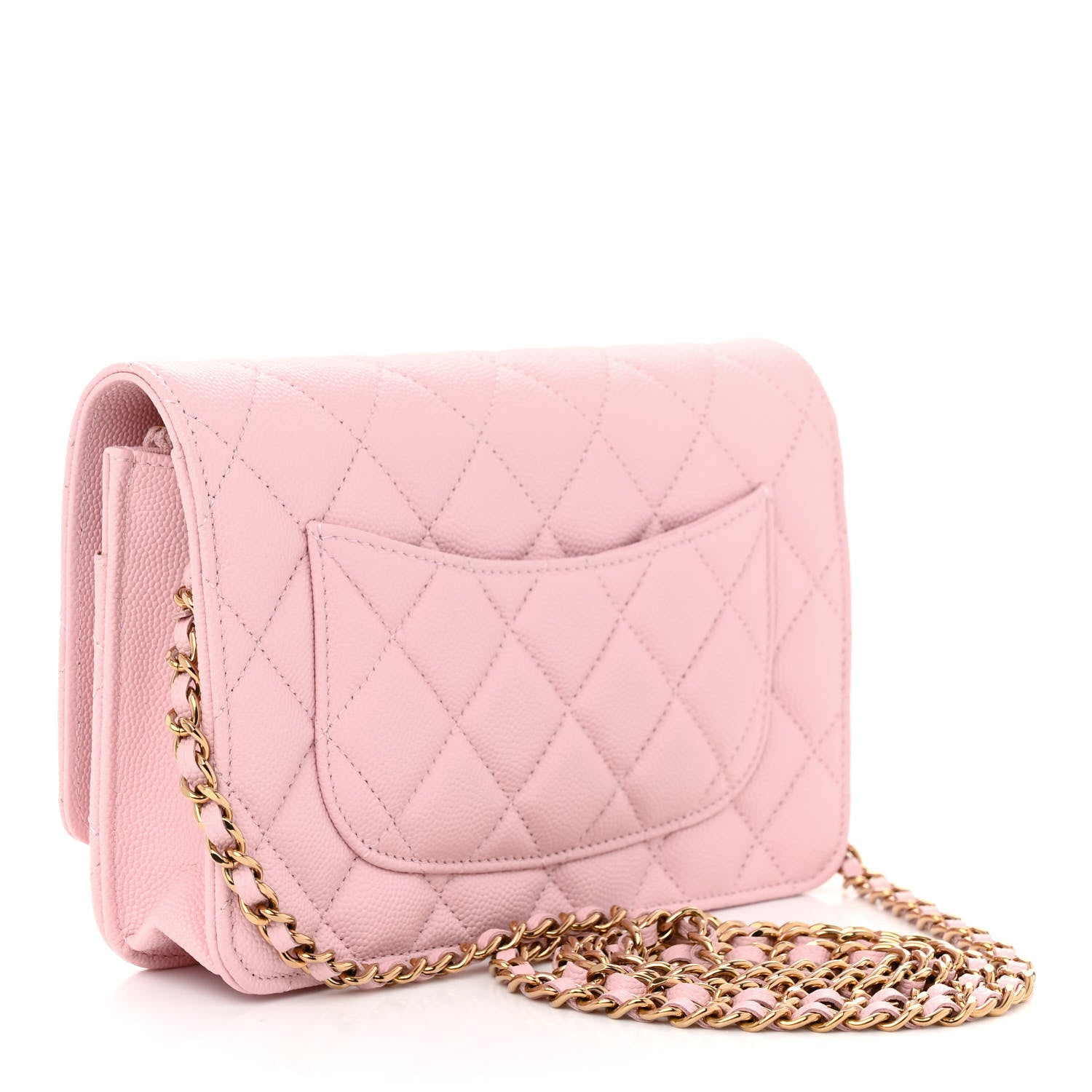 Chanel Caviar Quilted Wallet on Chain WOC Light Pink 3 of 11