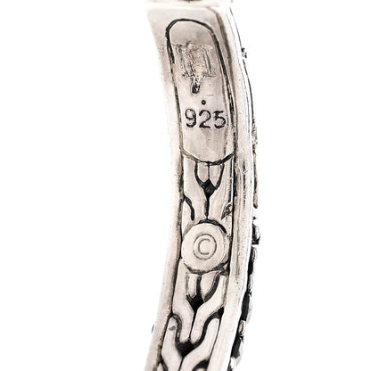 John Hardy Sterling Silver Black Sapphire Hoop Earrings 4 of 5