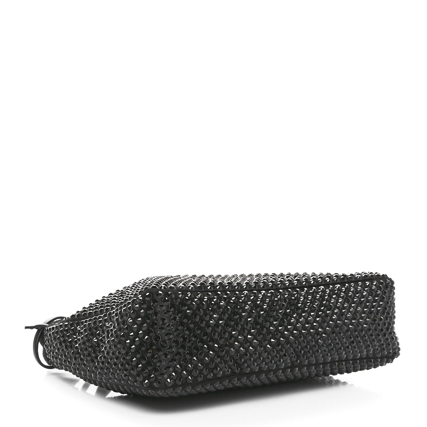 Satin Crystal Mini Re-Edition 2000 Bag Black