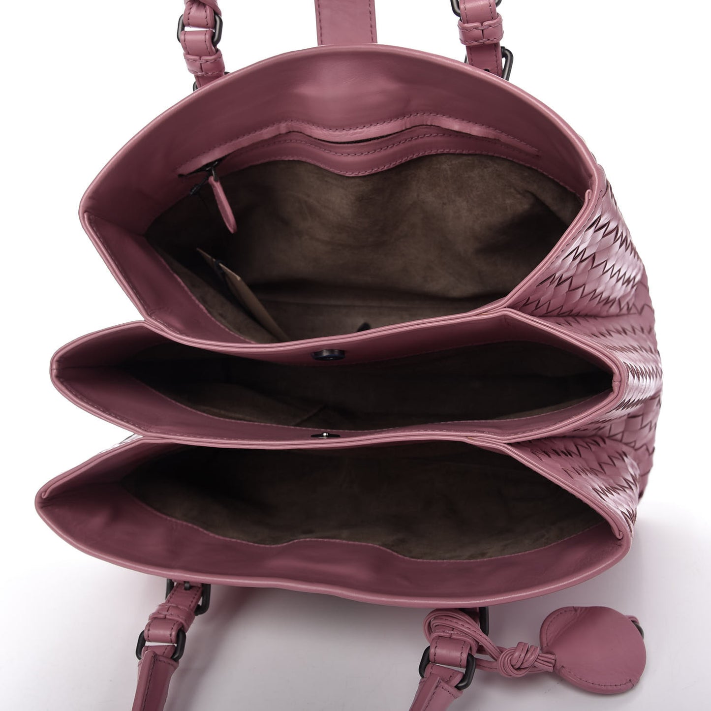 Nappa Intrecciato Small Roma Tote Mallow