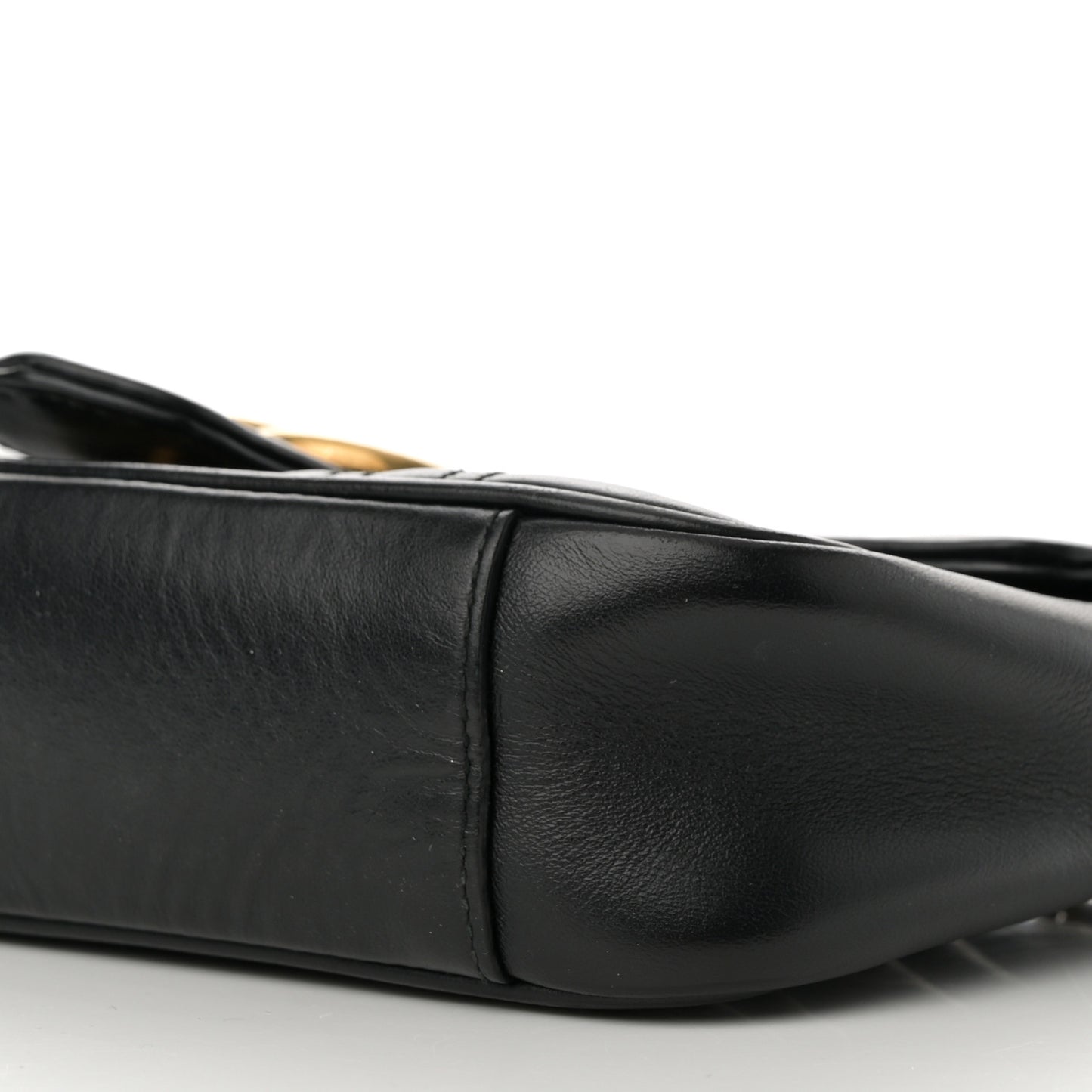 Calfskin Matelasse Mini GG Marmont Shoulder Bag Black