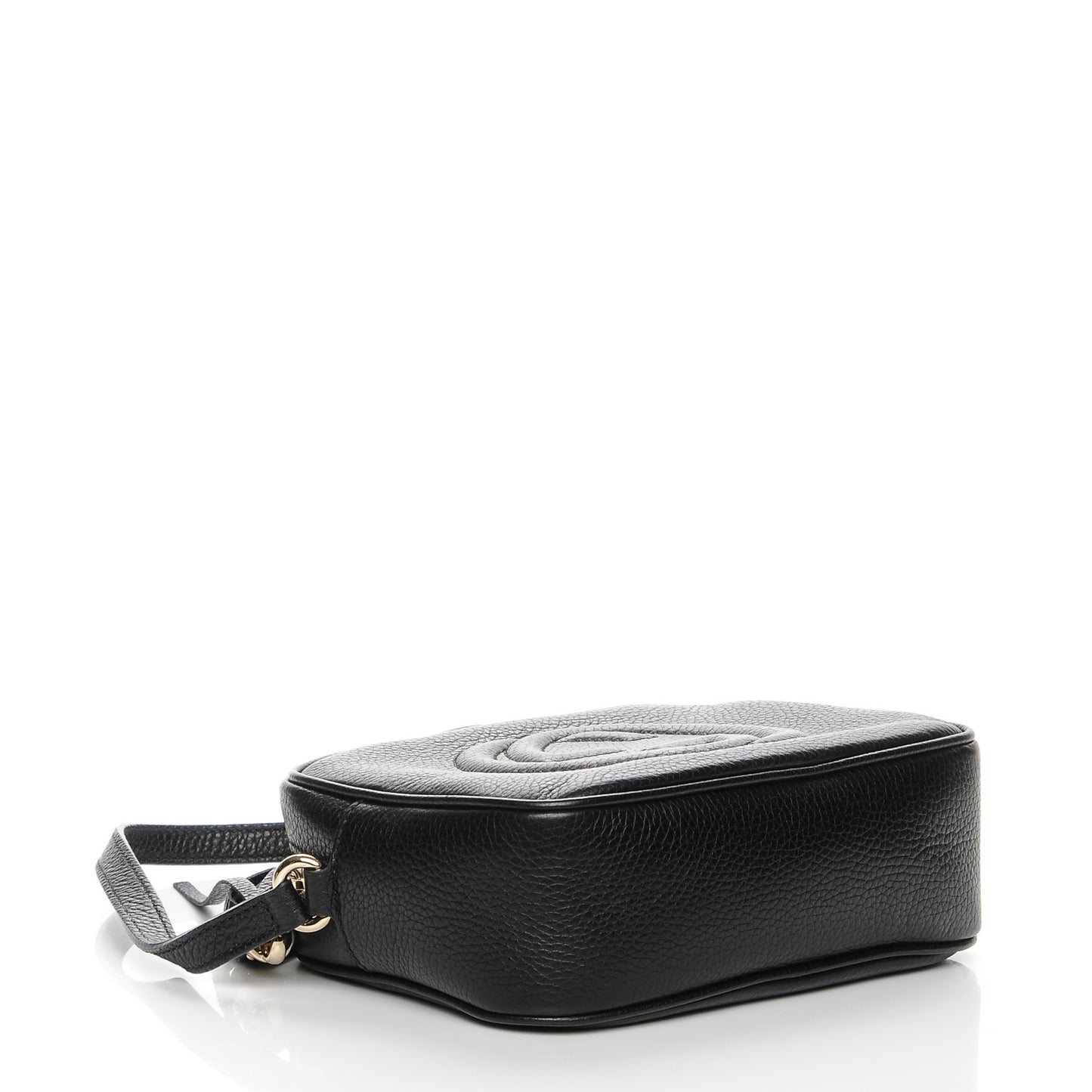 Pebbled Calfskin Small Soho Disco Bag Black