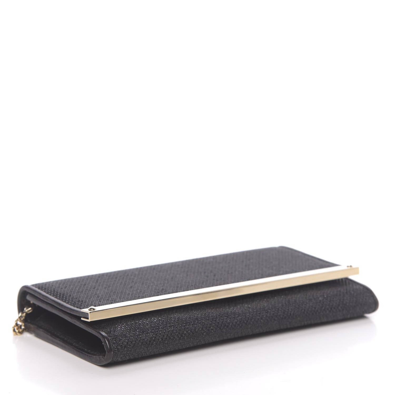 Jimmy Choo Glitter Fabric Milla Chain Wallet Black 4 of 10