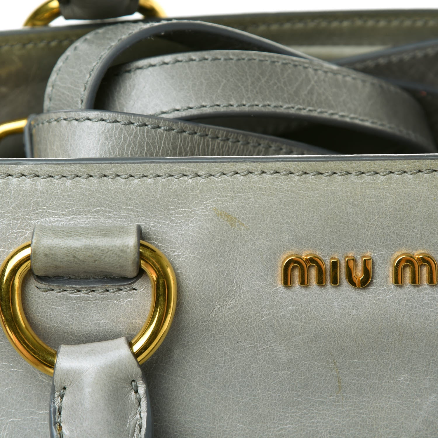 Miu Miu Vitello Shine Top Handle Satchel Nube 16 of 18