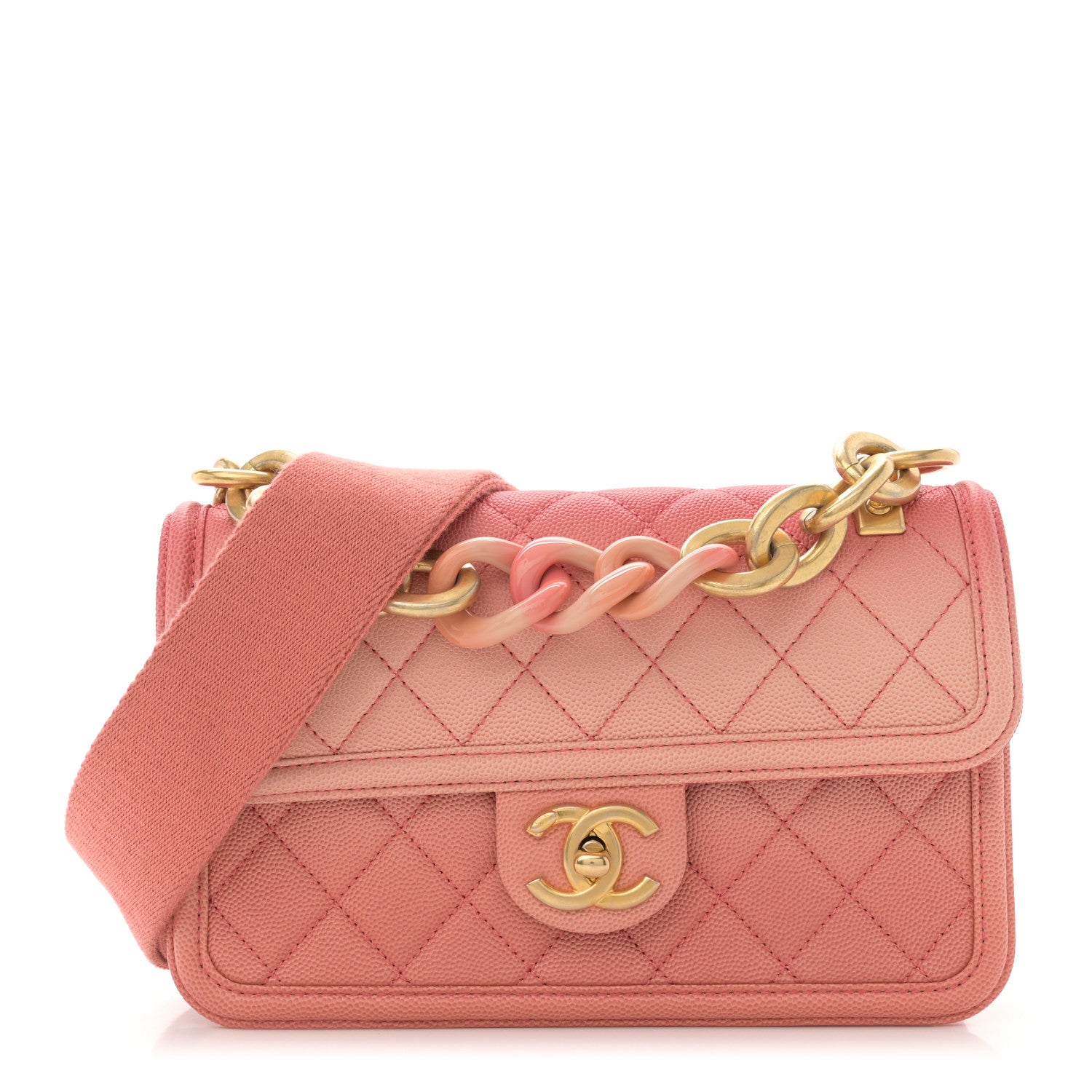 Chanel Caviar Quilted Small Sunset On The Sea Flap Coral 1 of 10