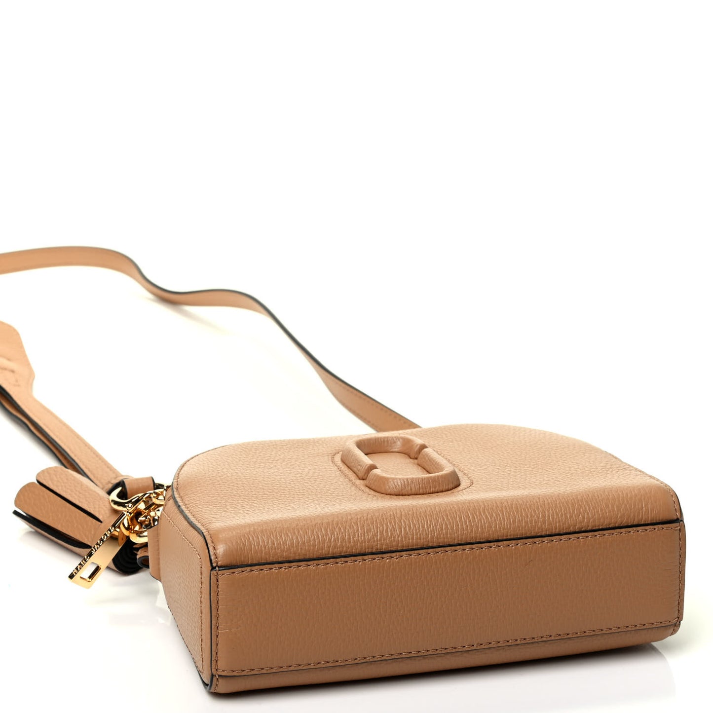 Calfskin Shutter Camera Crossbody Bag Dirty Chai