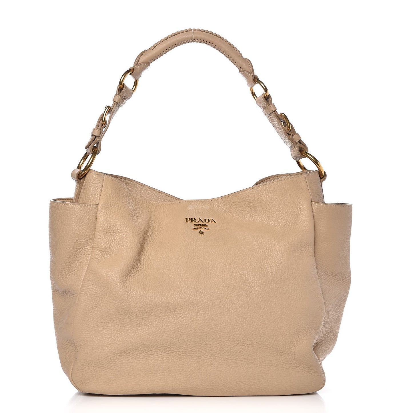 Vitello Daino Side Pocket Hobo Sabbia