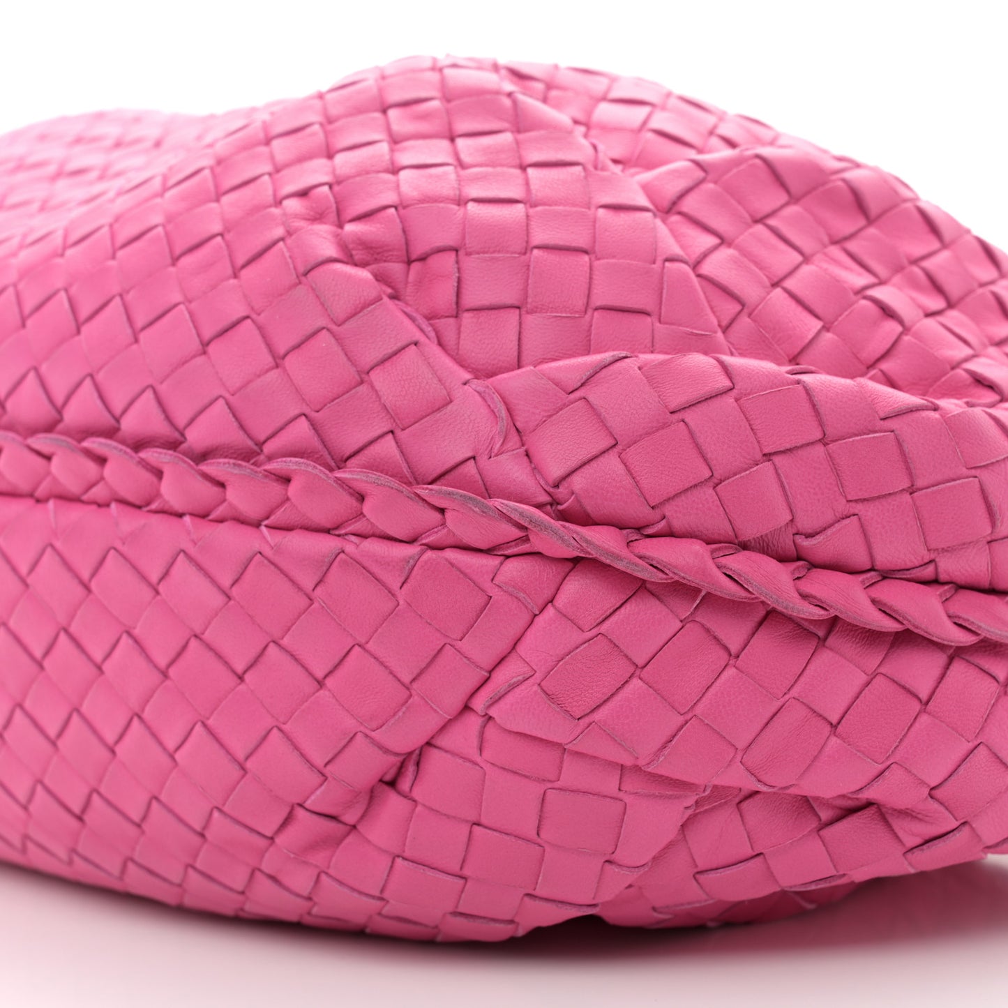 Nappa Intrecciato Small Veneta Hobo Fuchsia