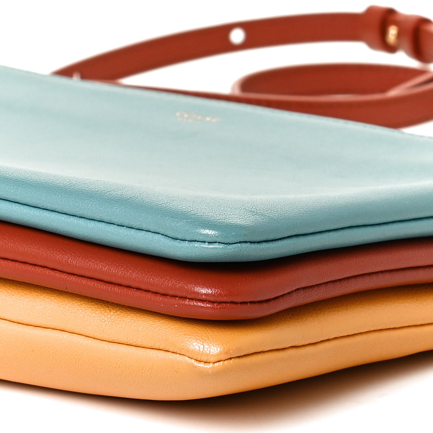 Lambskin Small Multicolor Trio Crossbody Bag Antarctic