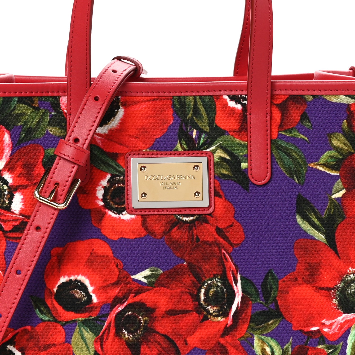 Dolce & Gabbana Canvas Flower Power Shopper Tote Black Multicolor 7 of 9