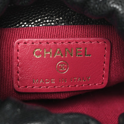 Chanel Caviar Quilted Twist Your Buttons Micro Bucket Bag Black 6 of 9