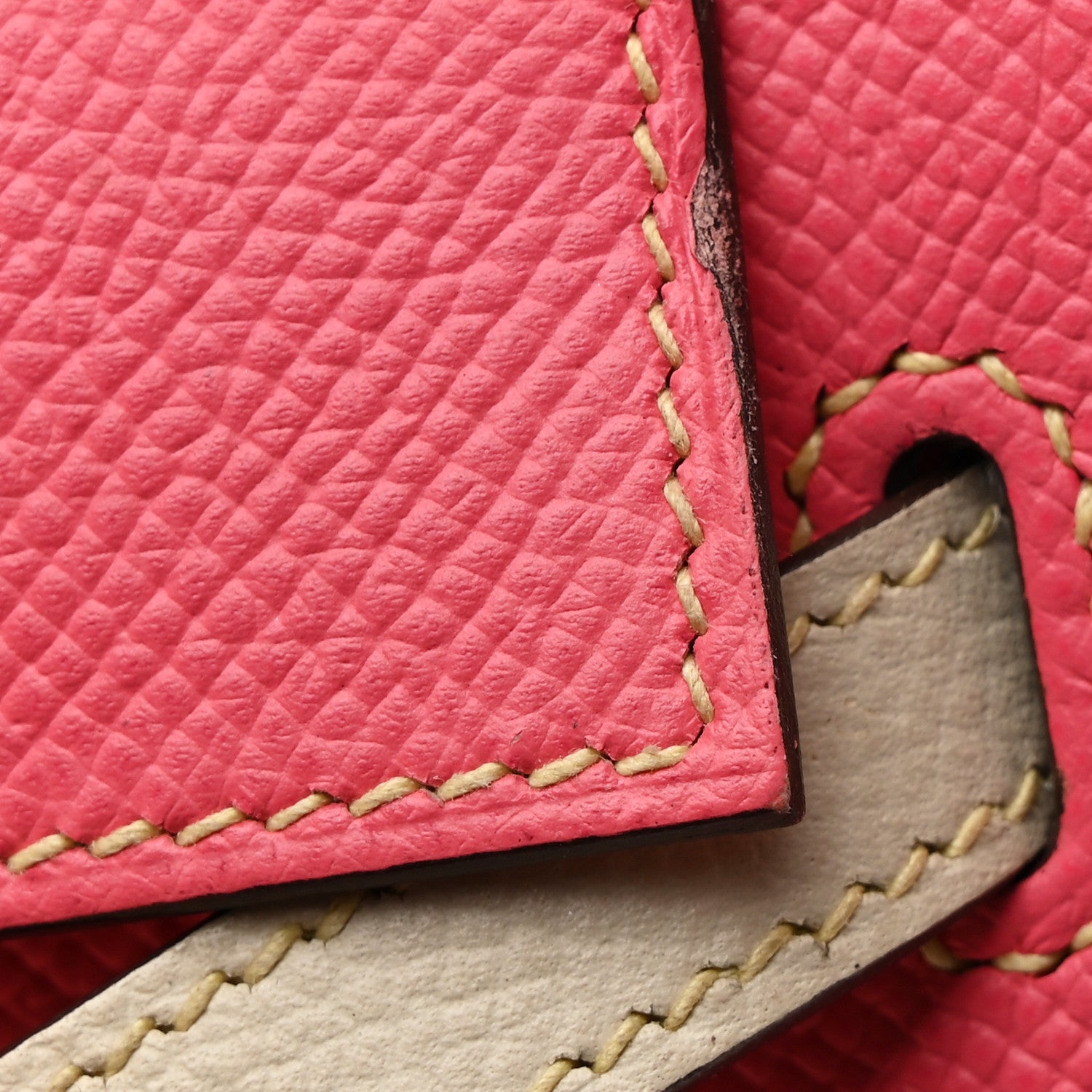 Hermes Epsom Bi-Color Horseshoe Kelly Sellier 25 Rose Azalee Craie 12 of 13