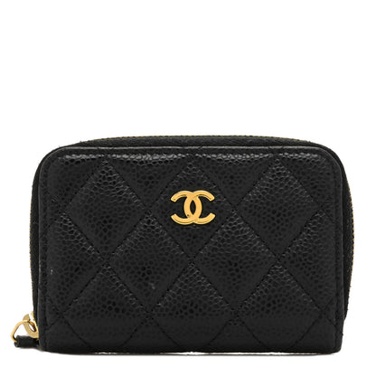 Chanel Caviar Quilted Zip Coin Purse Black 1 of 7