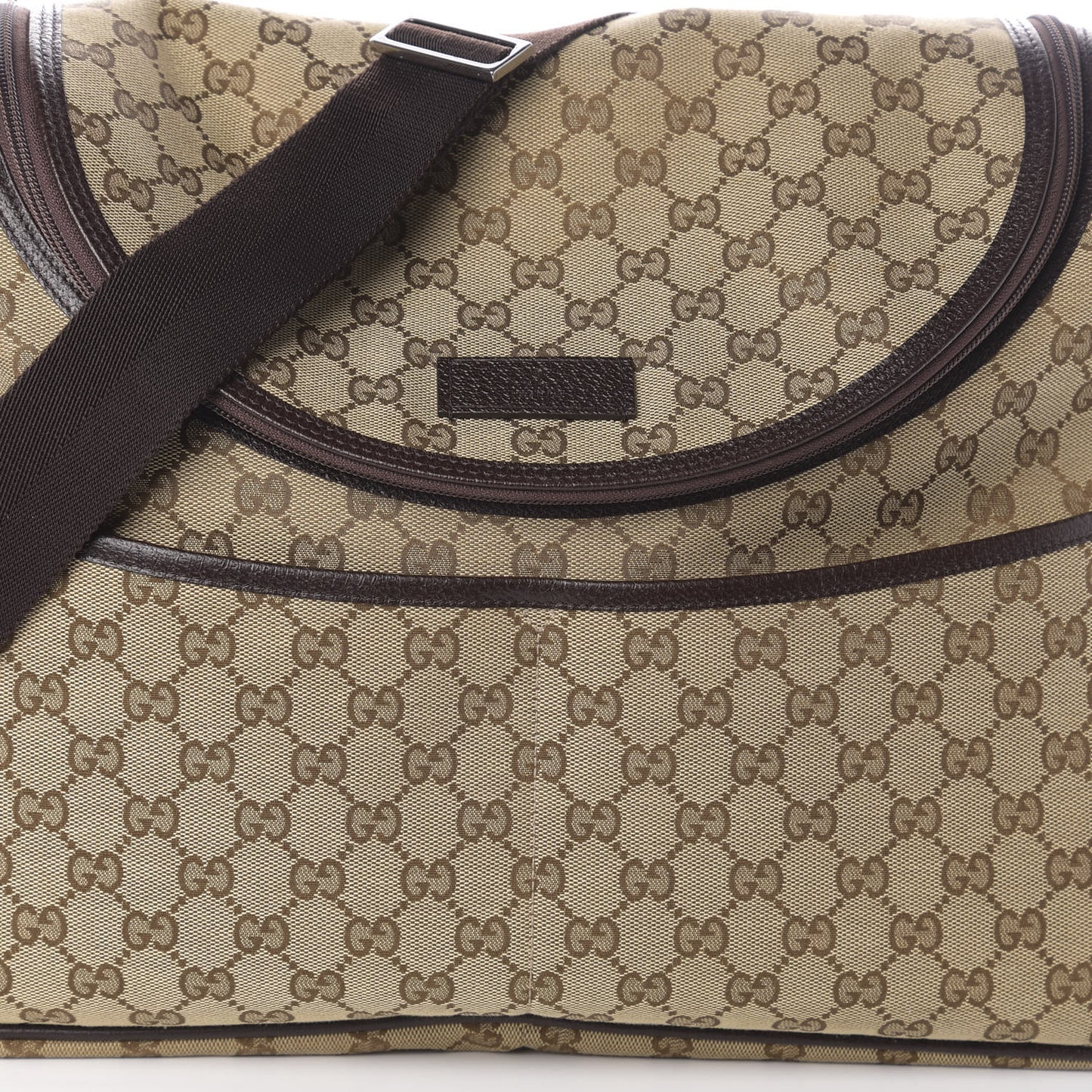 Monogram Natural Pigskin Large Diaper Bag Beige Ebony Cocoa Dark Chocolate