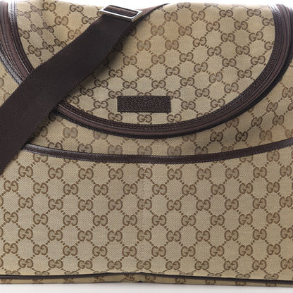 Gucci Monogram Natural Pigskin Large Diaper Bag Beige Ebony Cocoa Dark Chocolate 8 of 10