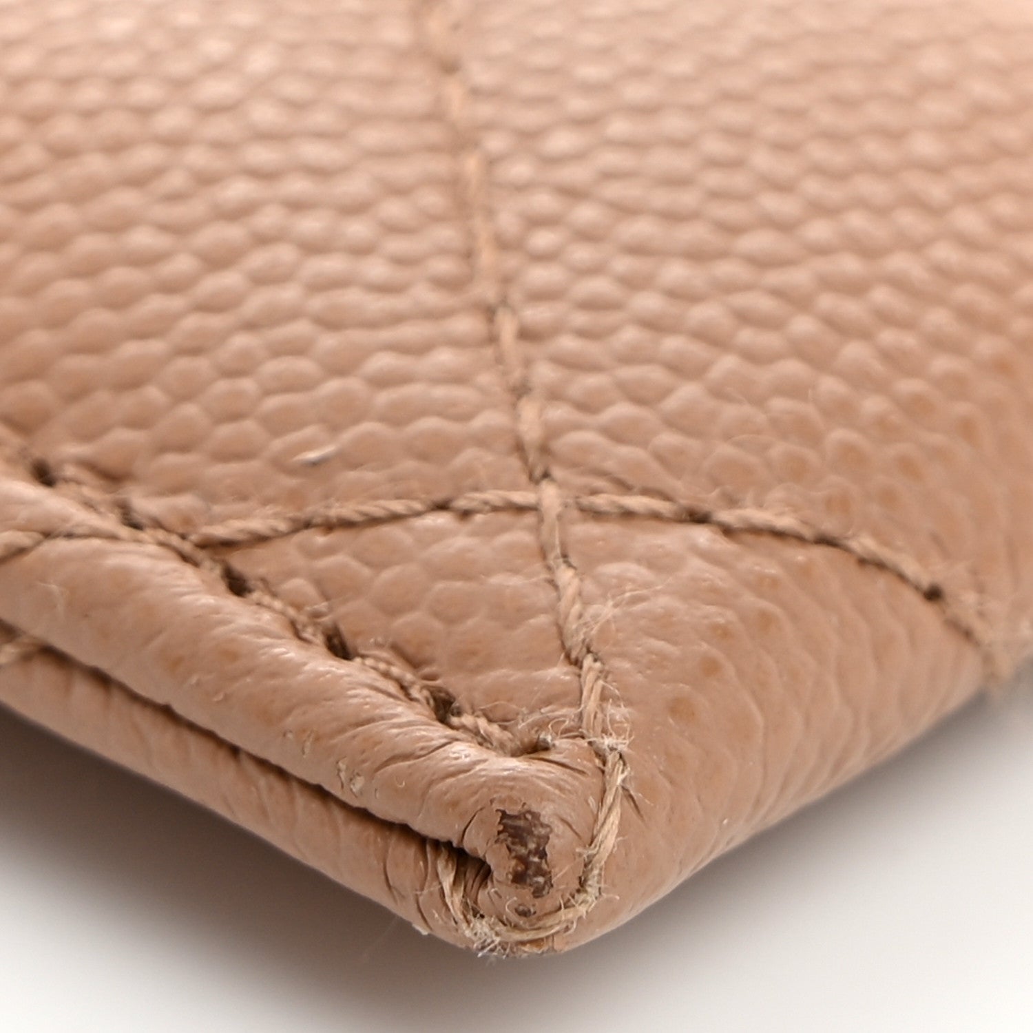 Chanel Caviar Quilted Textured CC Card Holder Dark Beige 9 of 11
