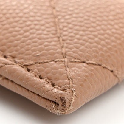 Chanel Caviar Quilted Textured CC Card Holder Dark Beige 9 of 11