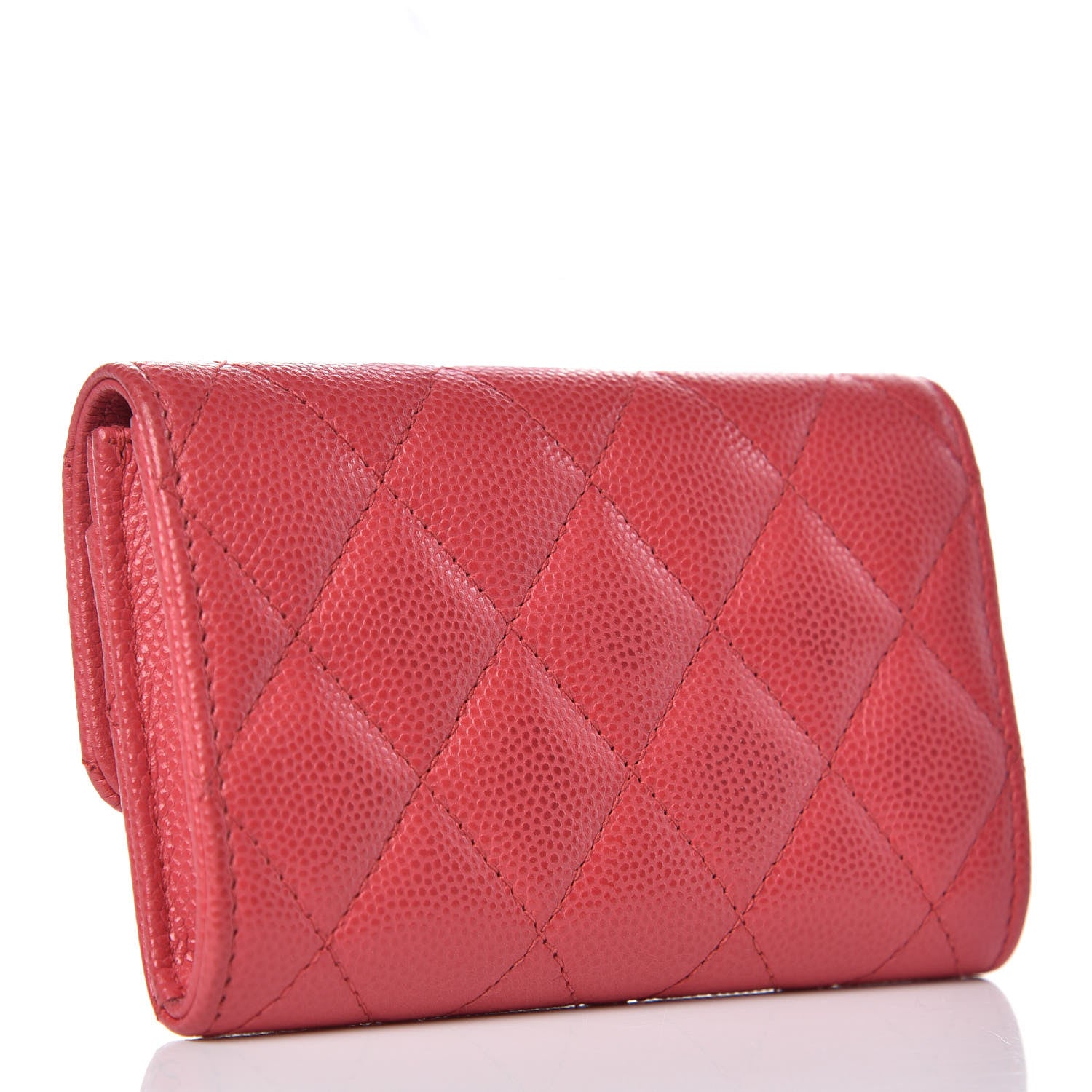 Chanel Caviar Quilted Card Holder Dark Pink 3 of 11