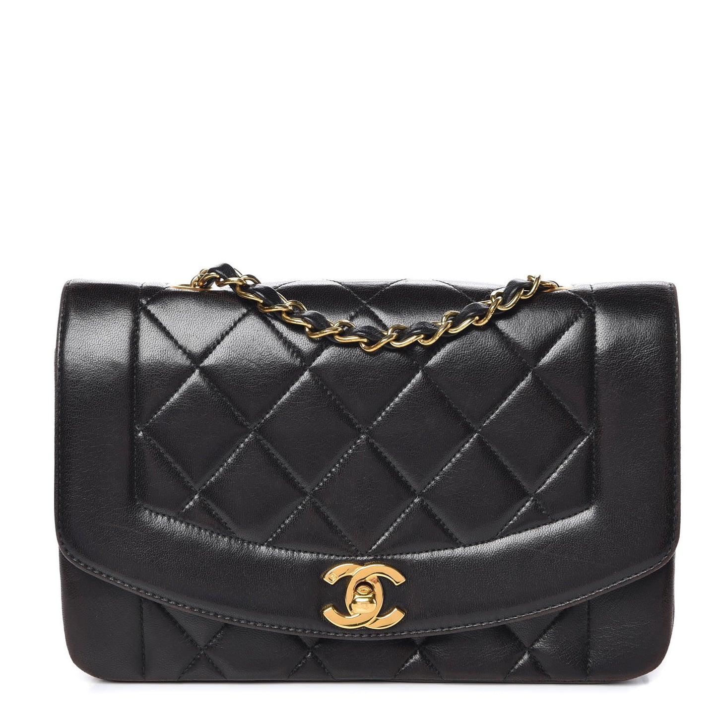 Lambskin Quilted Small Single Flap Black