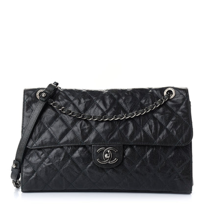 Chanel Crumpled Grained Calfskin Jumbo CC Crave Flap Black 1 of 9